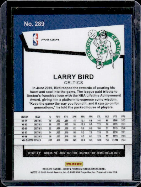 2019-20 Hoops Premium Stock #289 Larry Bird Prizms Pulsar