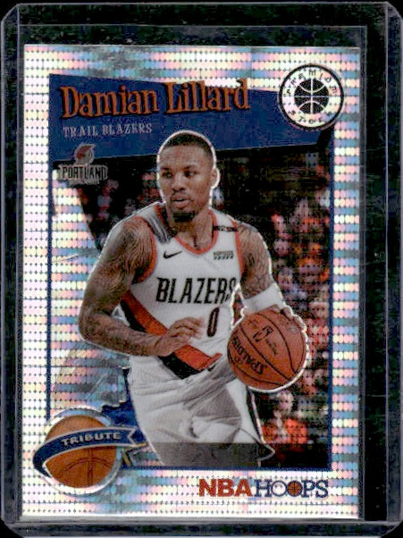 2019-20 Hoops Premium Stock #291 Damian Lillard Prizms Pulsar