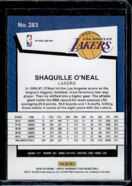 2019-20 Hoops Premium Stock #283 Shaquille O'Neal Prizms Pulsar