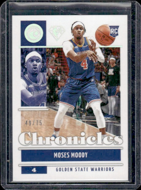 2021-22 Panini Chronicles #30 Moses Moody 75th Anniversary #/75 SN