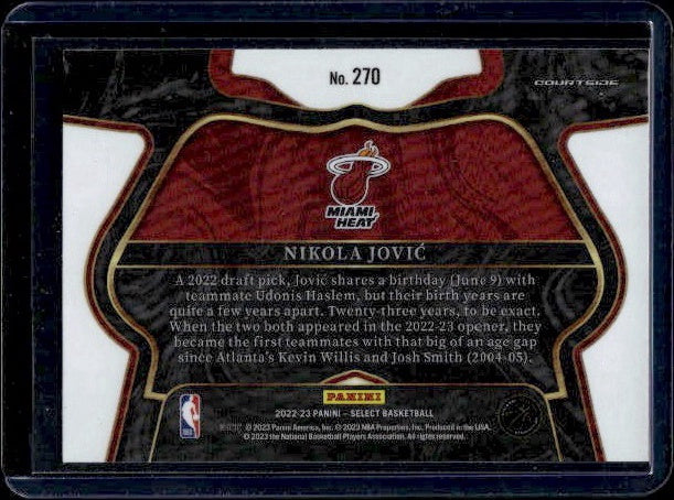 2022-23 Panini Select #270 Nikola Jovic RC