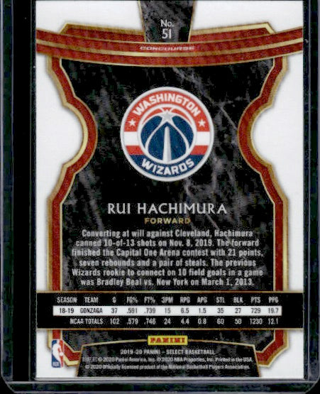 2019-20 Panini Select #51 Rui Hachimura RC