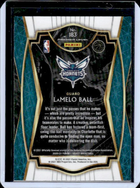 2020-21 Panini Select #183 LaMelo Ball Blue Prizms RC