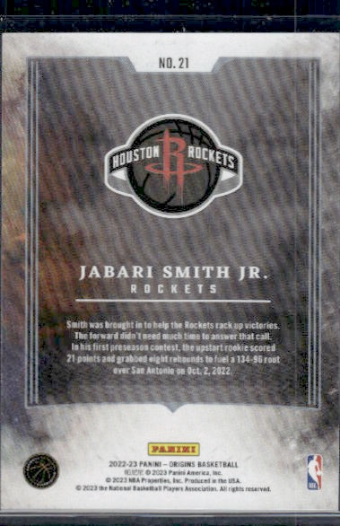 2022-23 Panini Origins #21 Jabari Smith Jr. Taking the Leap RC