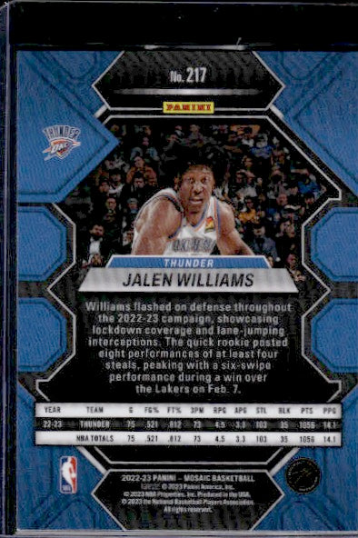 2022-23 Panini Mosaic #217 Jalen Williams RC