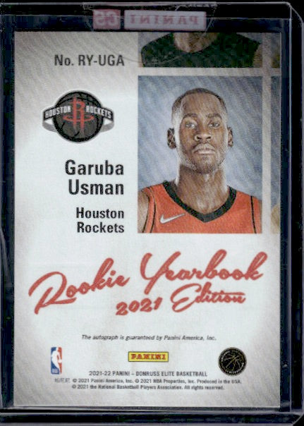 2021-22 Donruss Elite #RY-UGA Usman Garuba Rookie Yearbook Autographs RC