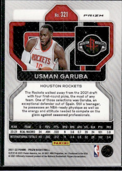 2021-22 Panini Prizm #321 Usman Garuba NBA 75th Anniversary RC