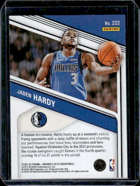 2022-23 Donruss Elite #222 Jaden Hardy RC