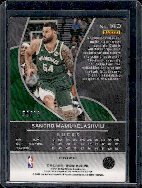 2021-22 Panini Spectra #140 Sandro Mamukelashvili Celestial #/99 RC