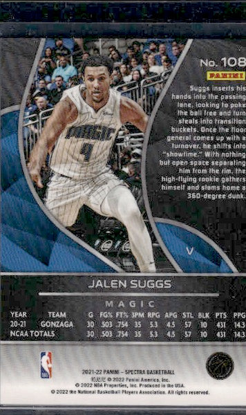 2021-22 Panini Spectra #108b Jalen Suggs RC