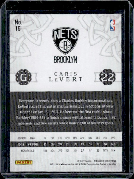 2016-17 Panini Excalibur #15 Caris LeVert RC