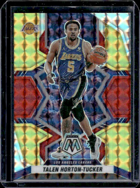 2021-22 Panini Mosaic #187 Talen Horton-Tucker Choice Fusion Red & Yellow #/88