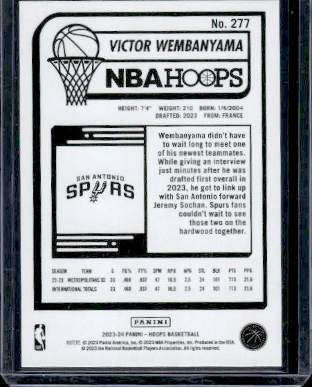 2023-24 Hoops #277 Victor Wembanyama RC