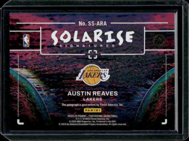 2022-23 Panini PhotoGenic #SS-ARA Austin Reaves Solarise Signatures