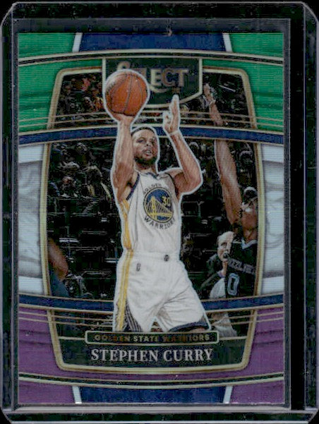 2021-22 Panini Select #94 Stephen Curry Green White Purple Prizms