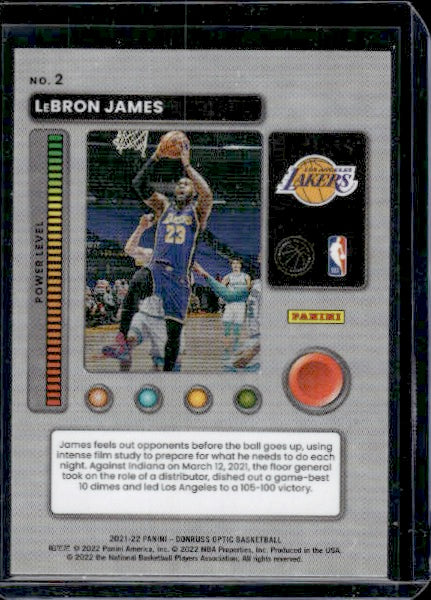 2021-22 Donruss Optic #2 LeBron James T-Minus 3...2...1...