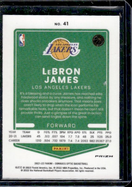 2021-22 Donruss Optic #41 LeBron James Red Wave