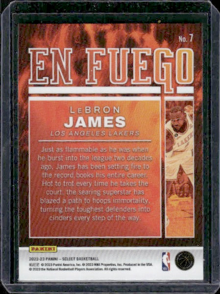 2022-23 Panini Select #7 LeBron James En Fuego