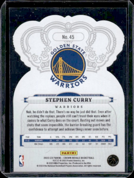 2022-23 Panini Crown Royale #45 Stephen Curry