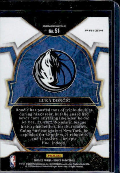 2022-23 Panini Select #51 Luka Doncic Tri-Color Prizms