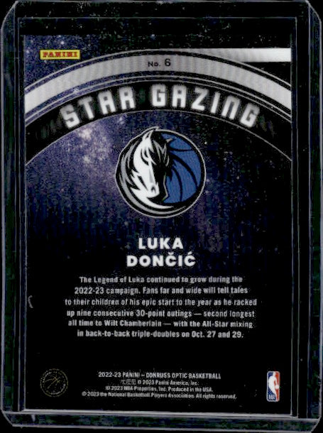 2022-23 Donruss Optic #6 Luka Doncic Star Gazing