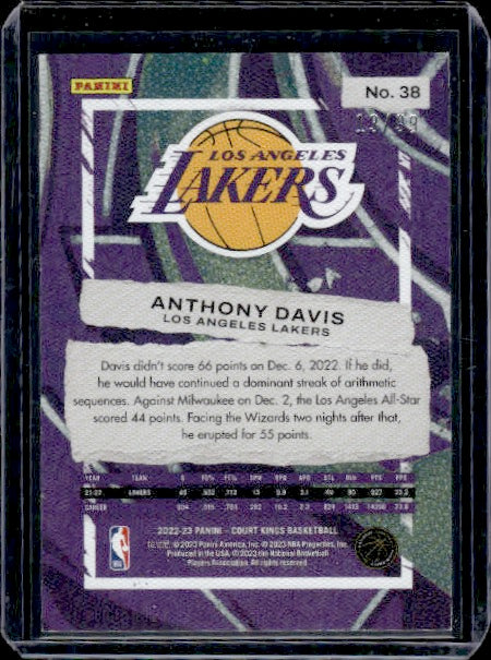 2022-23 Panini Court Kings #38 Anthony Davis Amethyst #/99