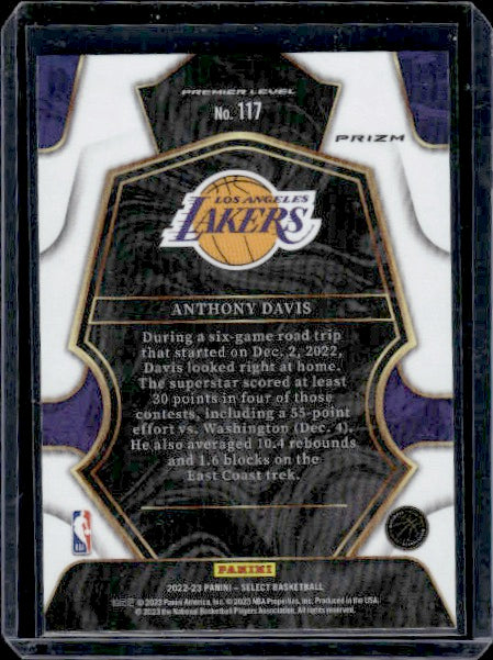 2022-23 Panini Select #117 Anthony Davis Tri-Color Prizms