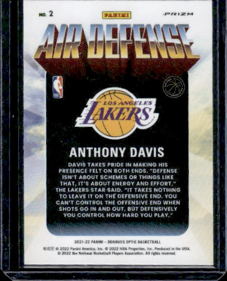 2021-22 Donruss Optic #2 Anthony Davis Air Defense Red Wave