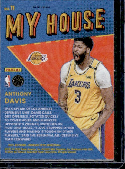 2021-22 Donruss Optic #11 Anthony Davis My House Red Wave