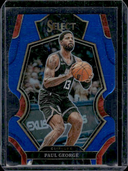 2022-23 Panini Select #116 Paul George Blue Prizms Die Cut #/249