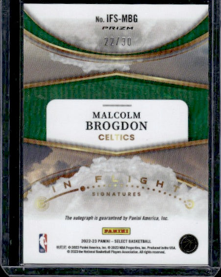 2022-23 Panini Select #IFS-MBG Malcolm Brogdon In Flight Auto Orange FOTL #/30