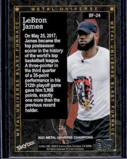 2021 SkyBox Metal Universe Champions #BF-24 LeBron James Blast Furnace