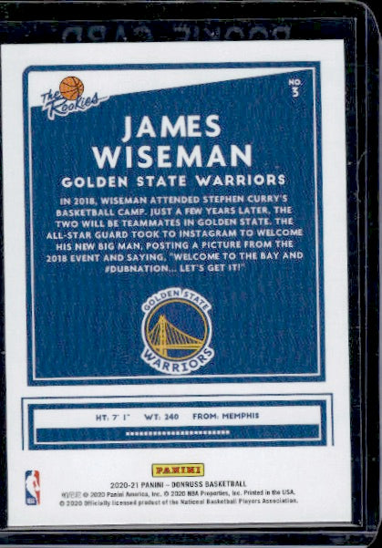 2020-21 Donruss #3 James Wiseman The Rookies