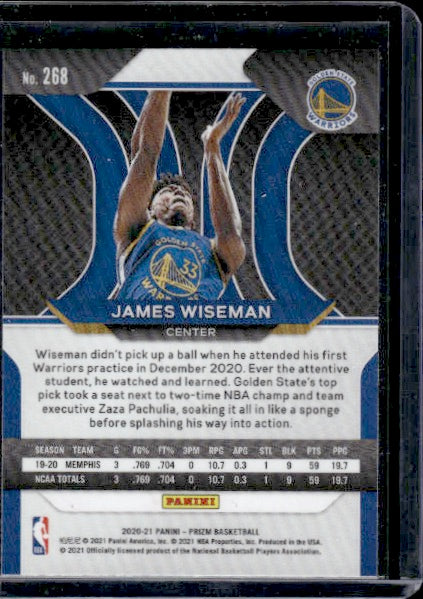 2020-21 Panini Prizm #268 James Wiseman RC