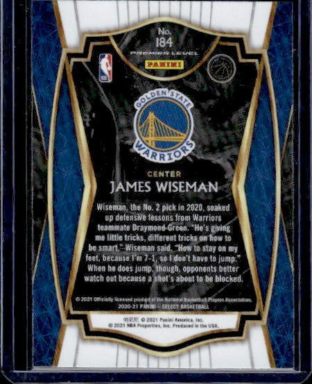 2020-21 Panini Select #184 James Wiseman RC