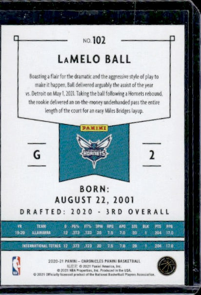 2020-21 Panini Chronicles #102 LaMelo Ball RC