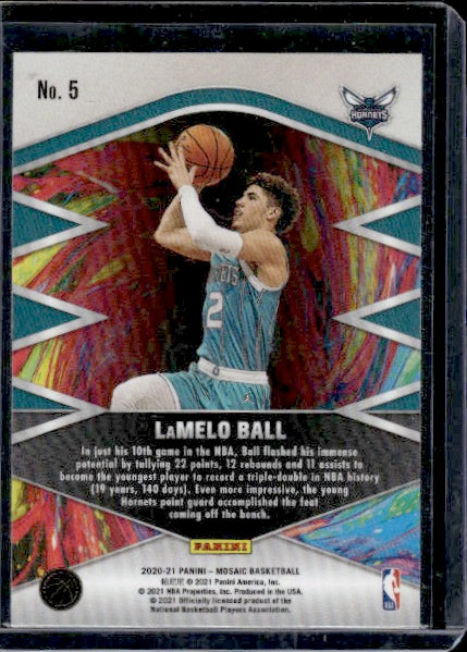 2020-21 Panini Mosaic #5 LaMelo Ball Introductions RC