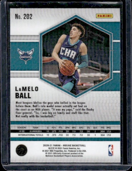 2020-21 Panini Mosaic #202 LaMelo Ball RC