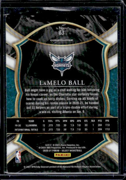 2020-21 Panini Select #63 LaMelo Ball RC