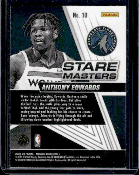 2021-22 Panini Mosaic #10 Anthony Edwards Stare Masters