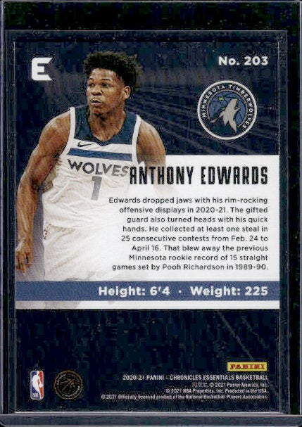 2020-21 Panini Chronicles #203 Anthony Edwards RC