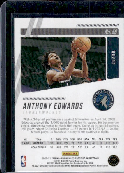 2020-21 Panini Chronicles #58 Anthony Edwards RC