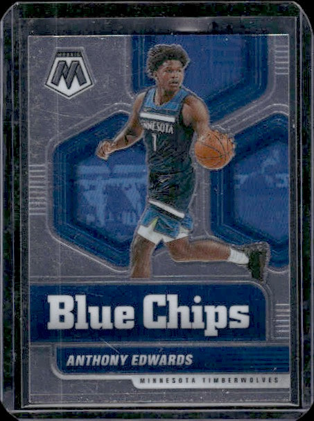 2020-21 Panini Mosaic #14 Anthony Edwards Blue Chips RC