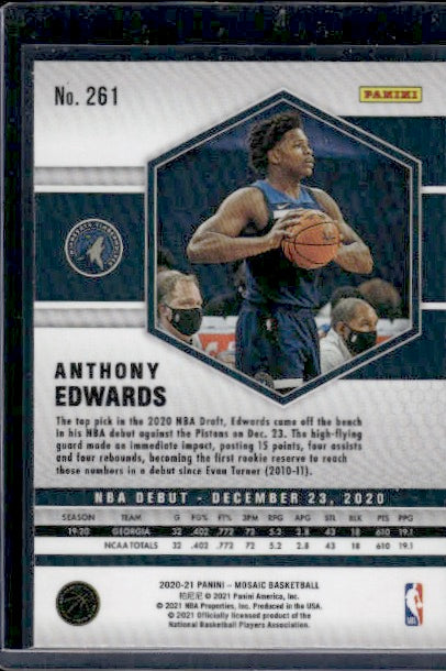 2020-21 Panini Mosaic #261 Anthony Edwards RC