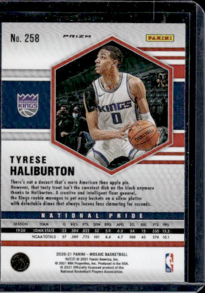 2020-21 Panini Mosaic #258 Tyrese Haliburton Mosaic Camo Pink RC