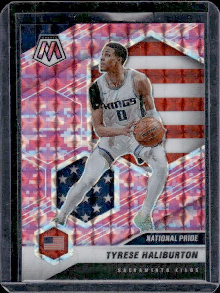 2020-21 Panini Mosaic #258 Tyrese Haliburton Mosaic Camo Pink RC