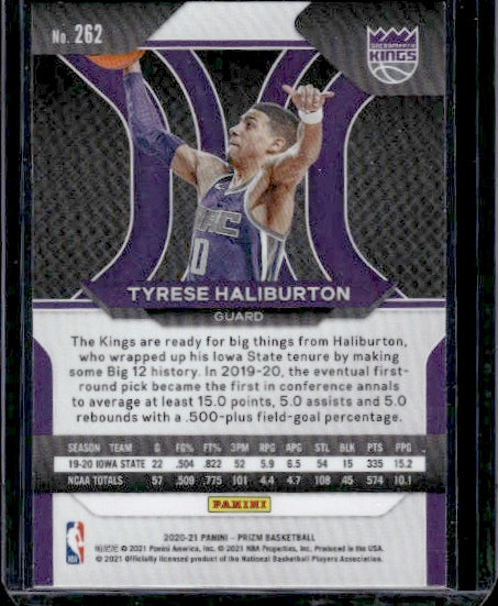 2020-21 Panini Prizm #262 Tyrese Haliburton RC