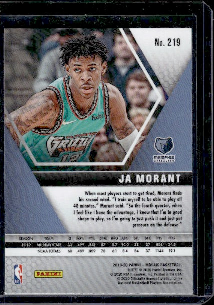 2019-20 Panini Mosaic #219 Ja Morant RC