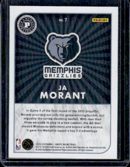 2022-23 Hoops #7 Ja Morant Panini Presents