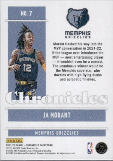 2021-22 Panini Chronicles #7 Ja Morant RC